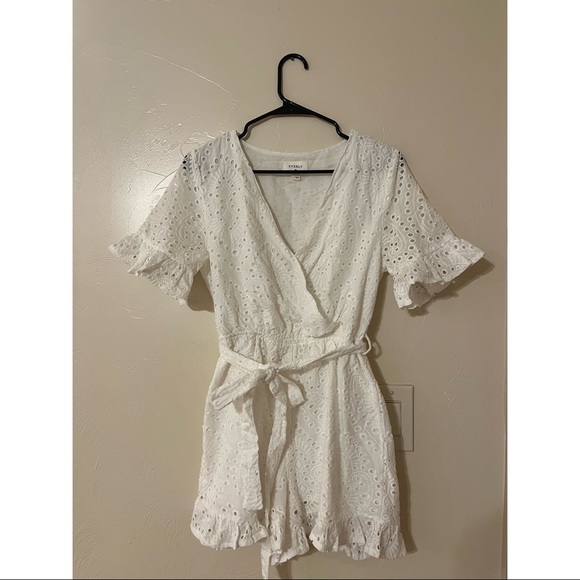 Pink Lily Pants - ☀️NWOT EVERLY WHITE EYELET ROMPER W/ TIE☀️